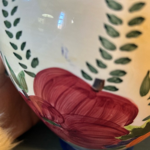 Vintage 13 " Ceramic Biscotti Fruit Design Jar -Vase - Great Condition - Picture 7 of 12